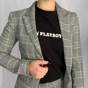 Grey check suit set